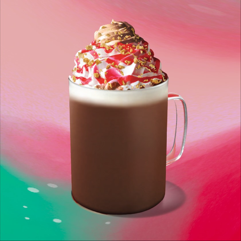 Crunchy Red Hat Mocha Latte